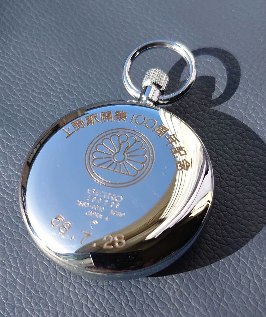 【稼働】上野駅開業100周年 刻印あり セイコー SEIKO 鉄道時計 懐中時計