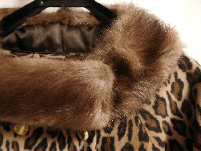 最終お値下げ★アナトリエ　ヒョウ柄　コート　ミンク付き　３６