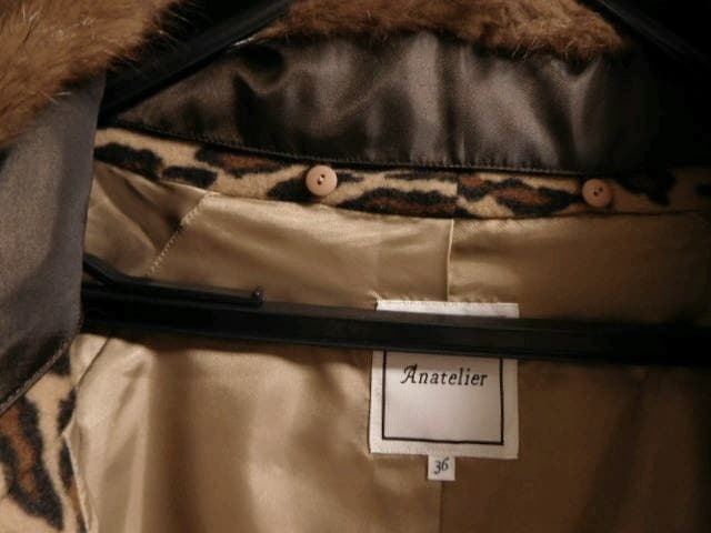最終お値下げ★アナトリエ　ヒョウ柄　コート　ミンク付き　３６