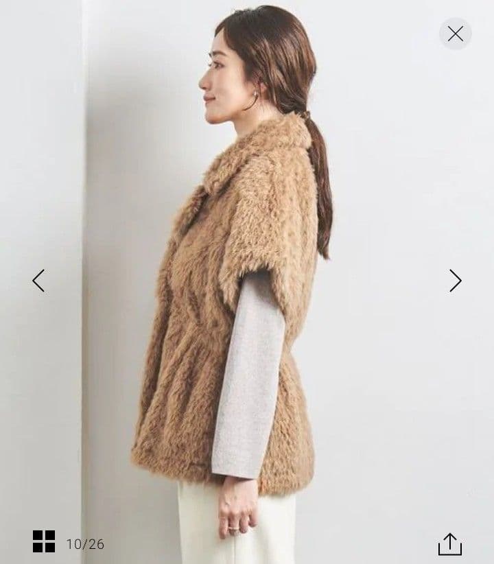 【着用回数２回】UNITED ARROWS　ボア ハーフスリーブ ベスト