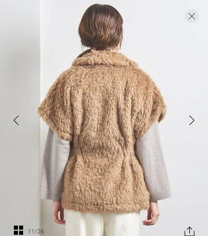 【着用回数２回】UNITED ARROWS　ボア ハーフスリーブ ベスト