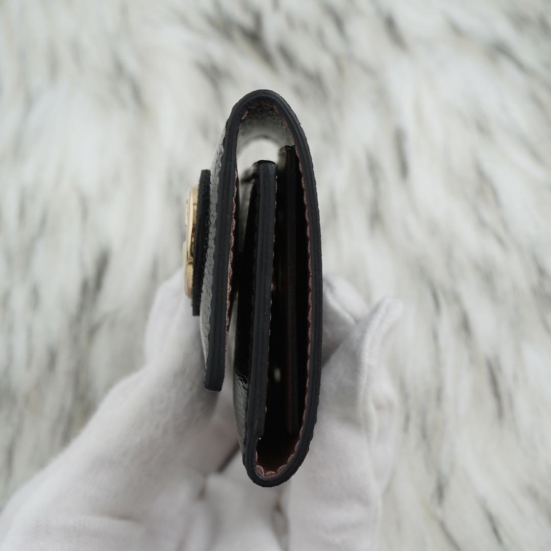 極美品　箱付き　GUCCI グッチ　キーケース　マーモント　ブラック×ピンク