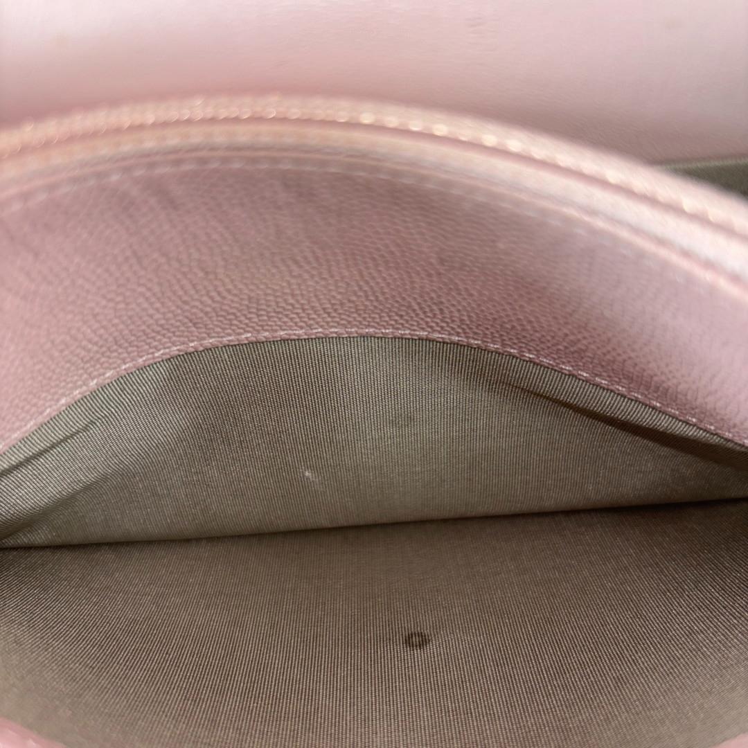 超極美品 シャネル キャビアスキン チェーンウォレット ピンク ショルダーバッグ