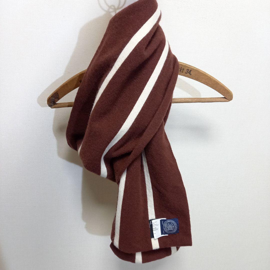美品 英国製 J.PRESS ブラウン大学 カレッジスカーフ スクールマフラー