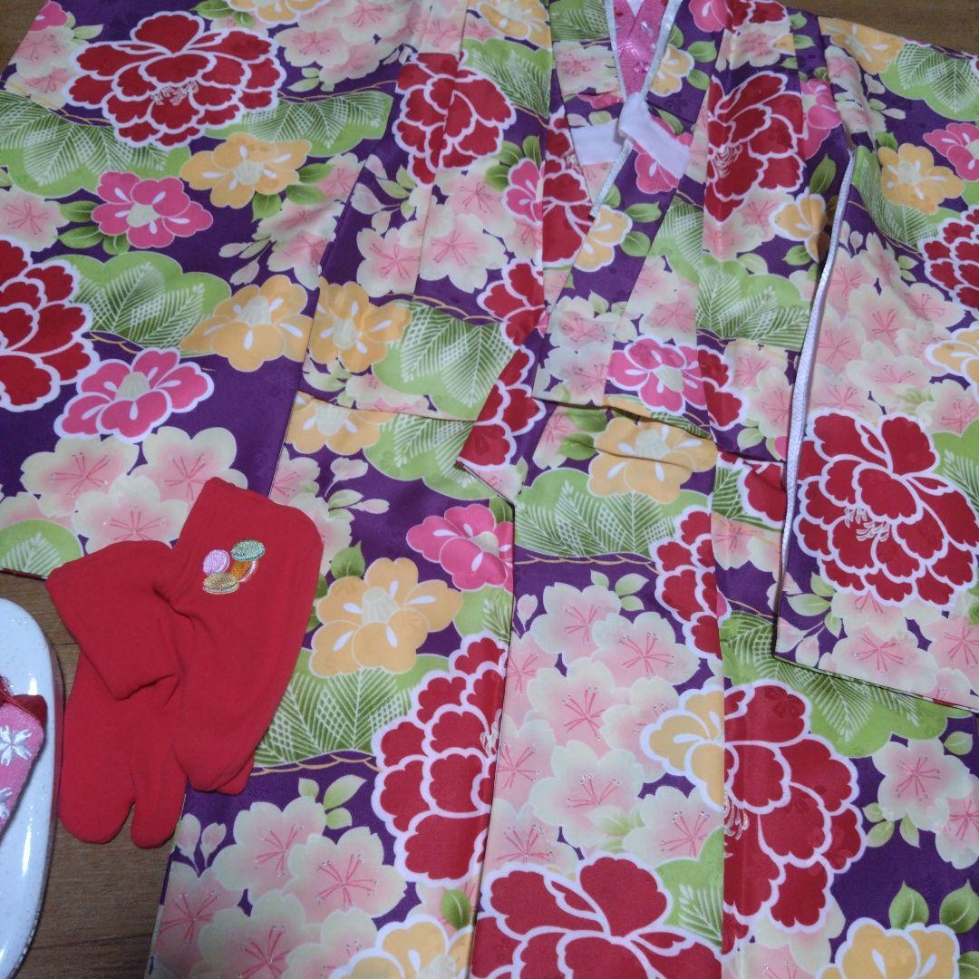 美品★小町KIDS★三歳★紫＆ピンク★被布フルセット