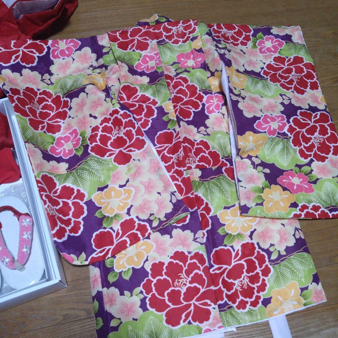 美品★小町KIDS★三歳★紫＆ピンク★被布フルセット