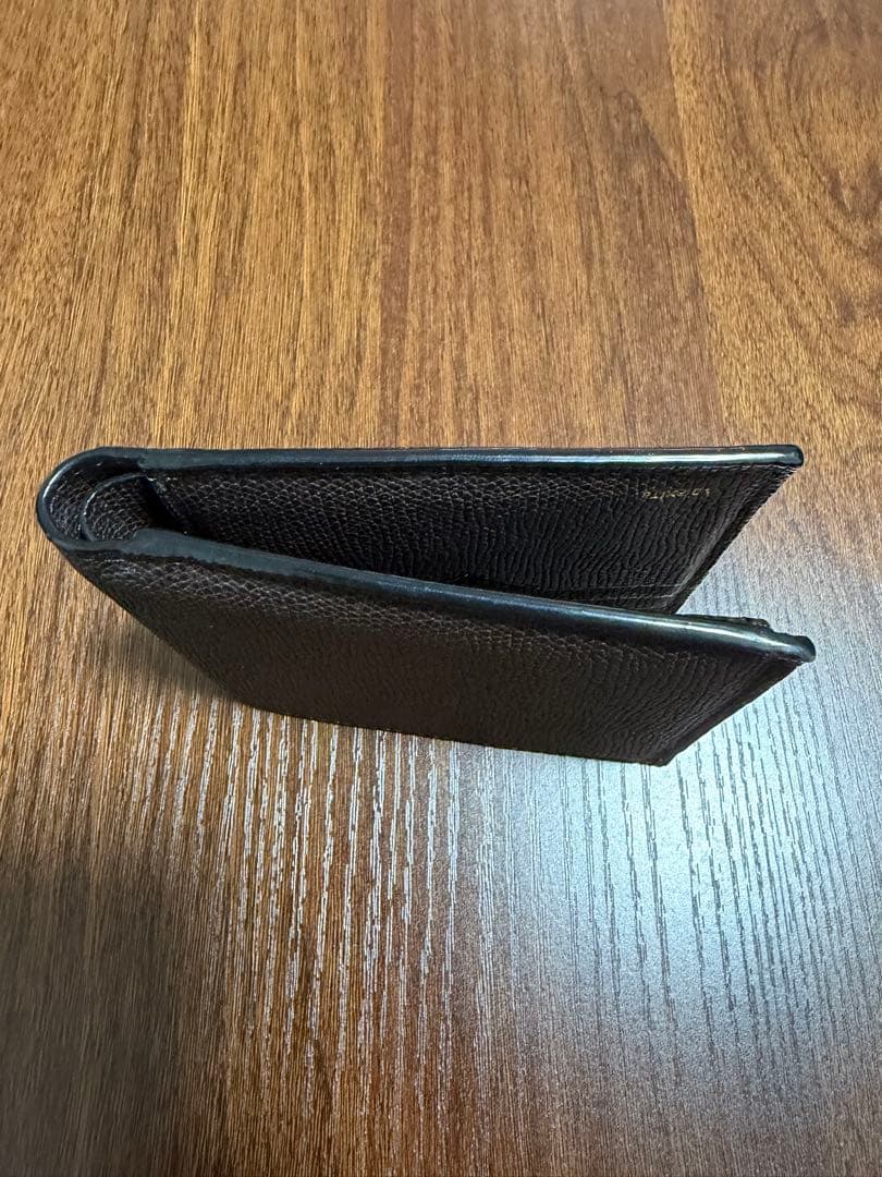 最終値下げValextra 二つ折り財布 小銭入れ付き ブラウン