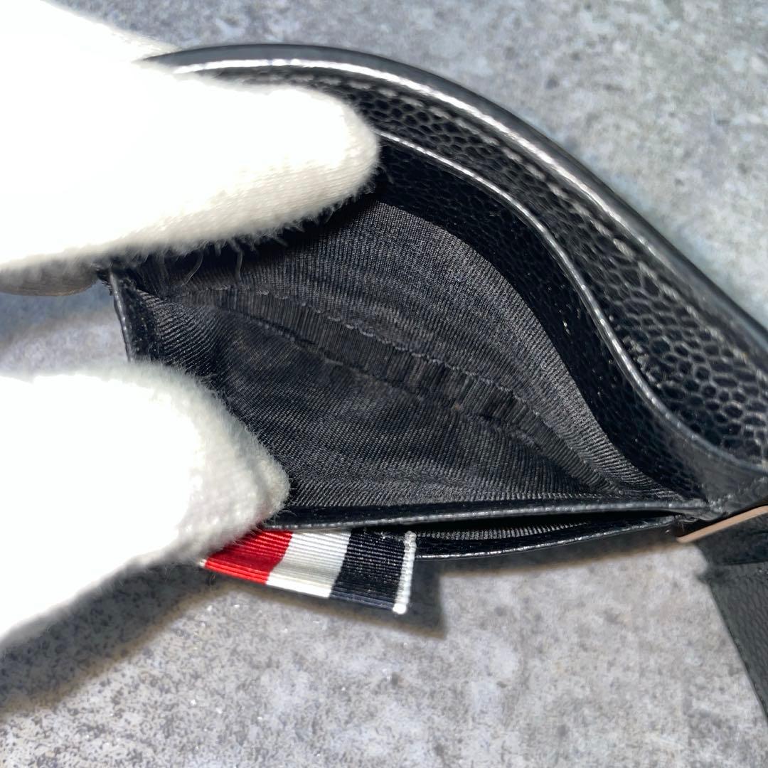 【美品】トムブラウン　折財布 トリコロール　黒　ブラック　クリップ付き