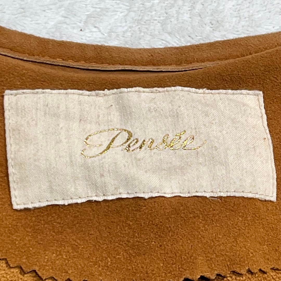 美品『Pensée パンセ』ウエスタンポンチョ スエード山羊革 フリンジケープ