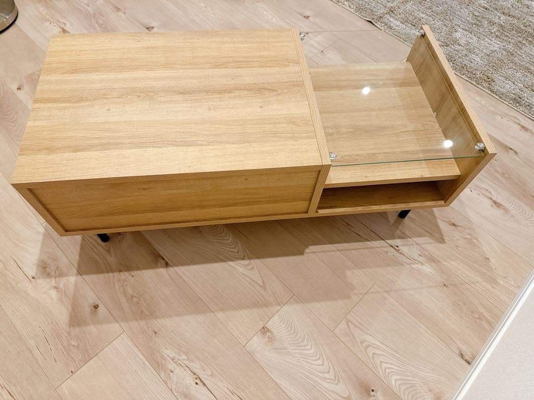 ラタン調ローテーブル　新品未使用　組み立て済