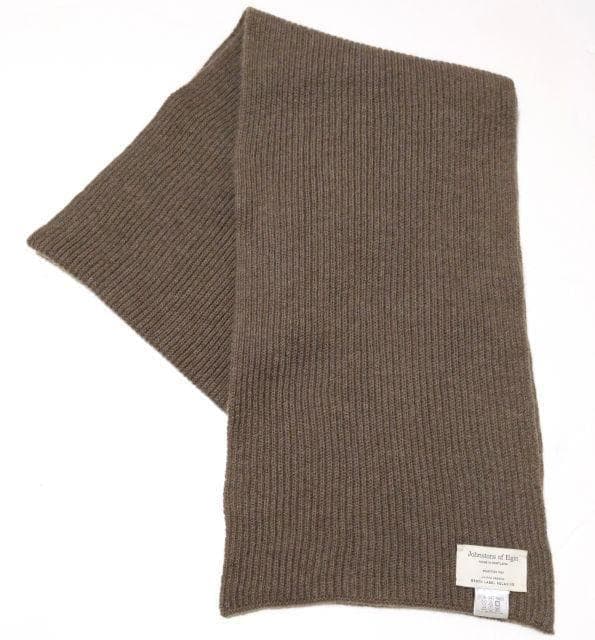 美品★Johnstons ジョンストンズ★ウールカシミヤ リブ マフラー