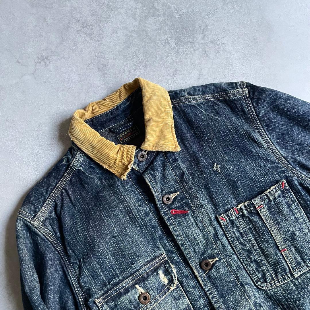 ETERNAL デニムカバーオール ブランケット付き ダメージ加工 38 日本製