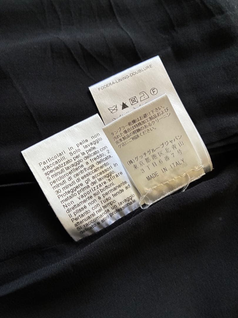 GUCCI黒シルク巻きプリーツスカート 40 正規品