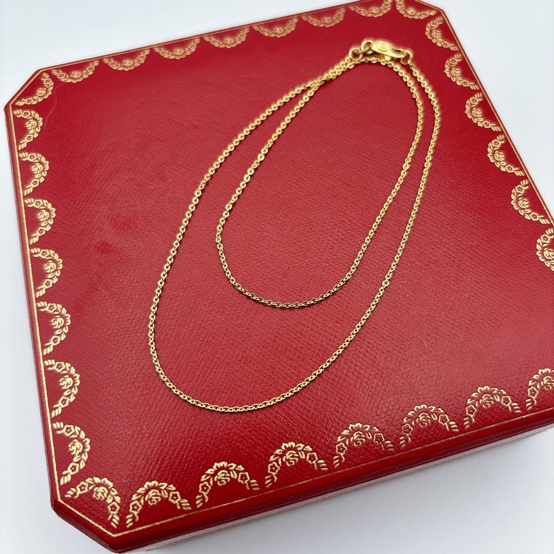 【美品】 カルティエ　イエローゴールド　チェーン　ネックレス　41.7cm