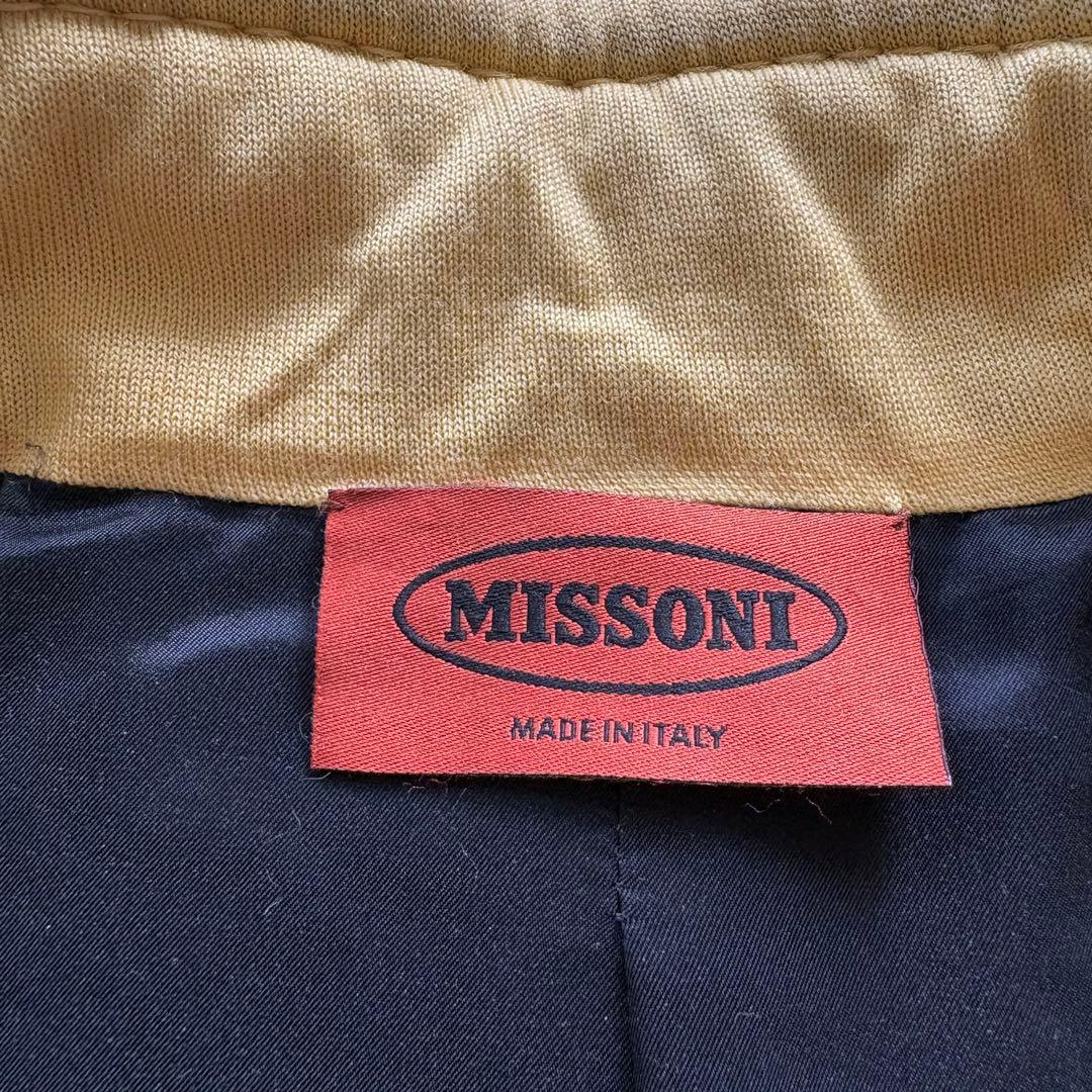 美品【MISSONI】最高級 オレンジタグ スタンドカラー ツイードコート 44