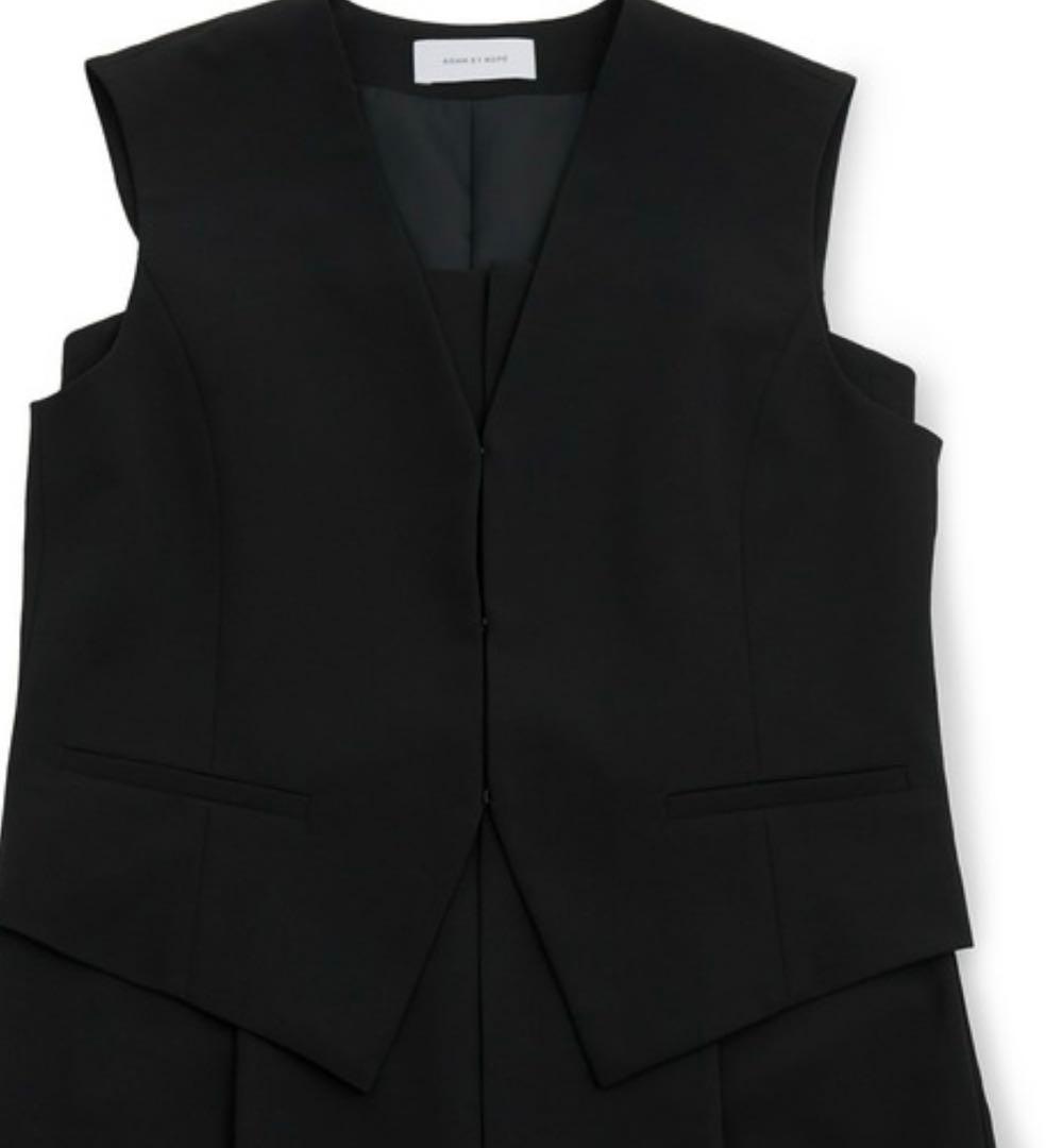 オールインワン ブラック ノースリーブ サロペット