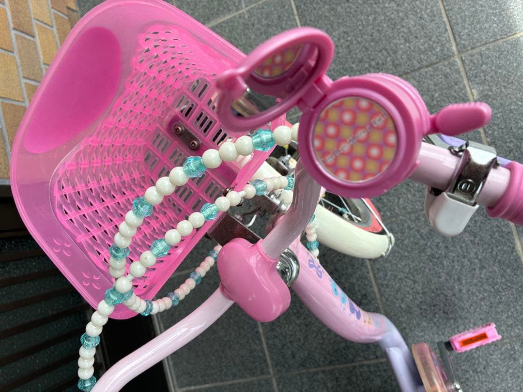 【URA】　ディズニープリンセス 18インチ自転車＆ヘルメット 補助輪付き