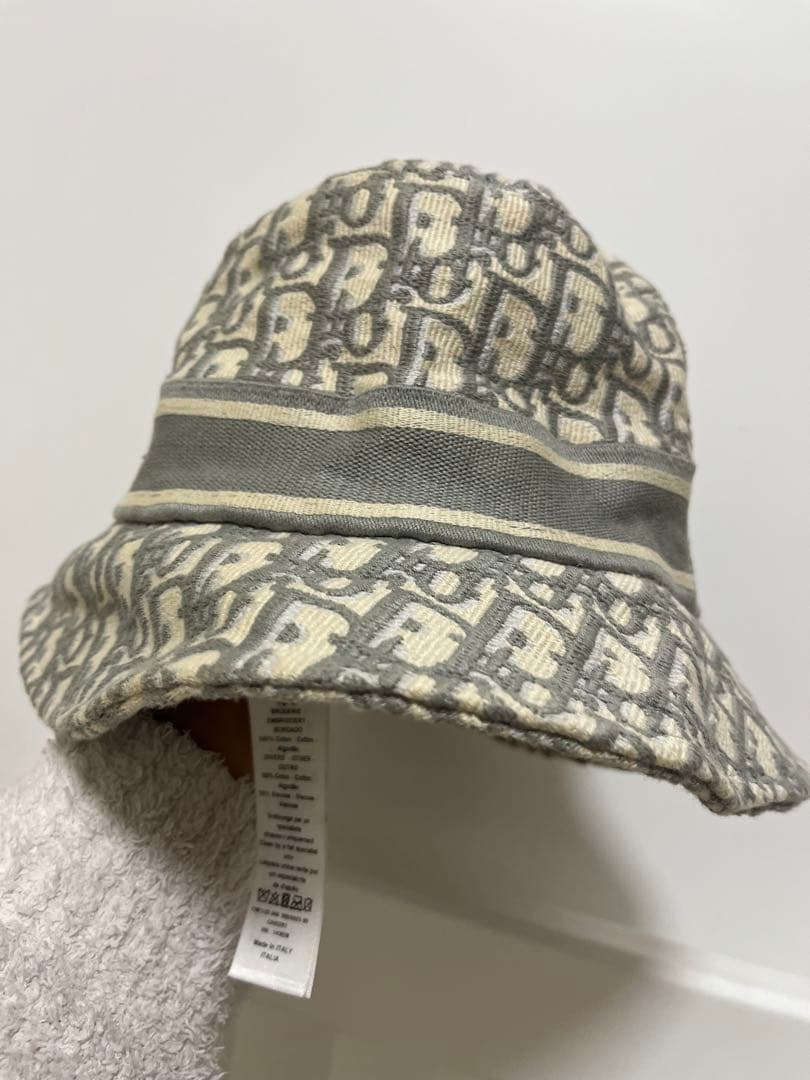 Christian Dior バケットハット 57cm グレー/ベージュ