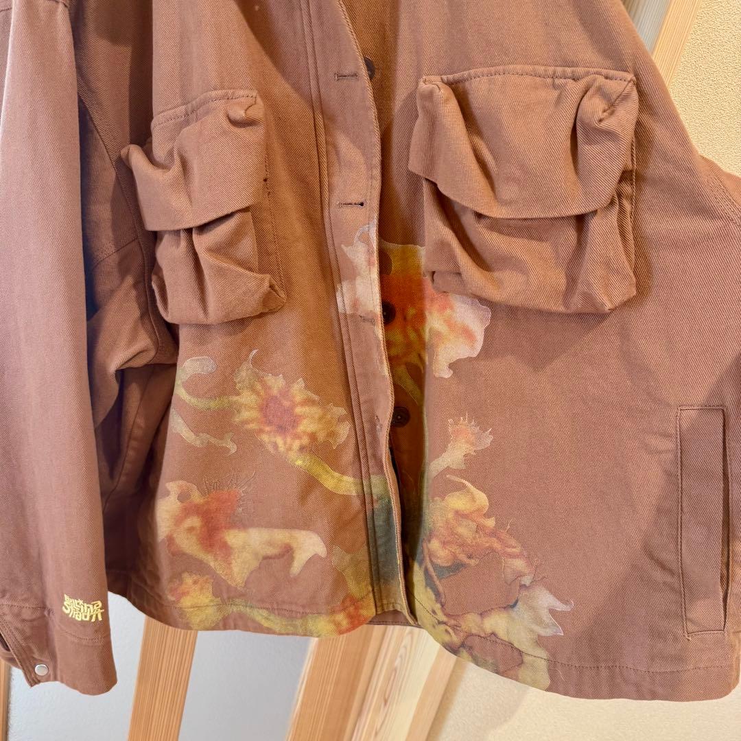 美品♡デシグアル　コリーナストラーダ　花　ブラウン　ジャケット　カバーオール