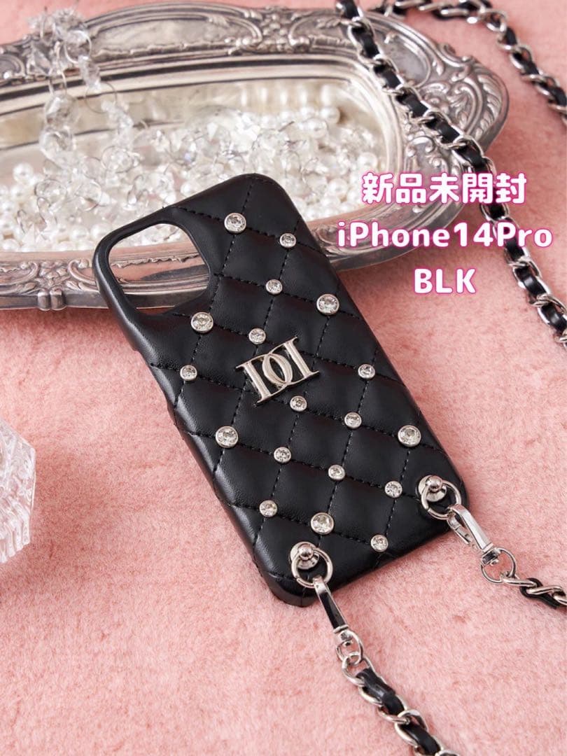 【新品未開封】Darich キルティングビジューiPhoneケース 14Pro