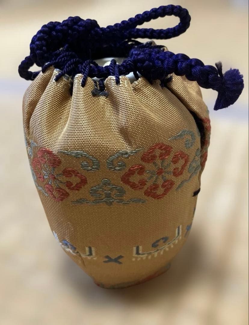 【茶道具】茶入れ（肩つき）と仕覆（古代名物裂 加比丹段花紋）