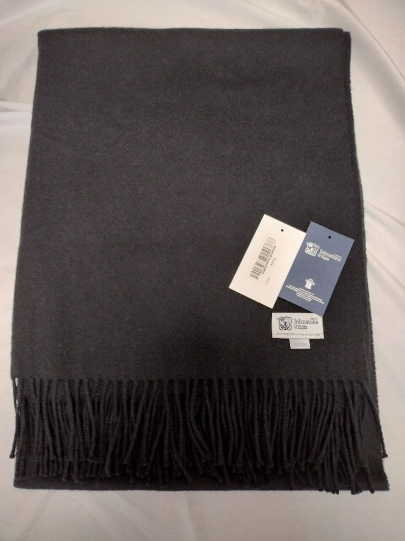 ジョンストンズ　大判カシミヤ100ストール　　　　 ブラック