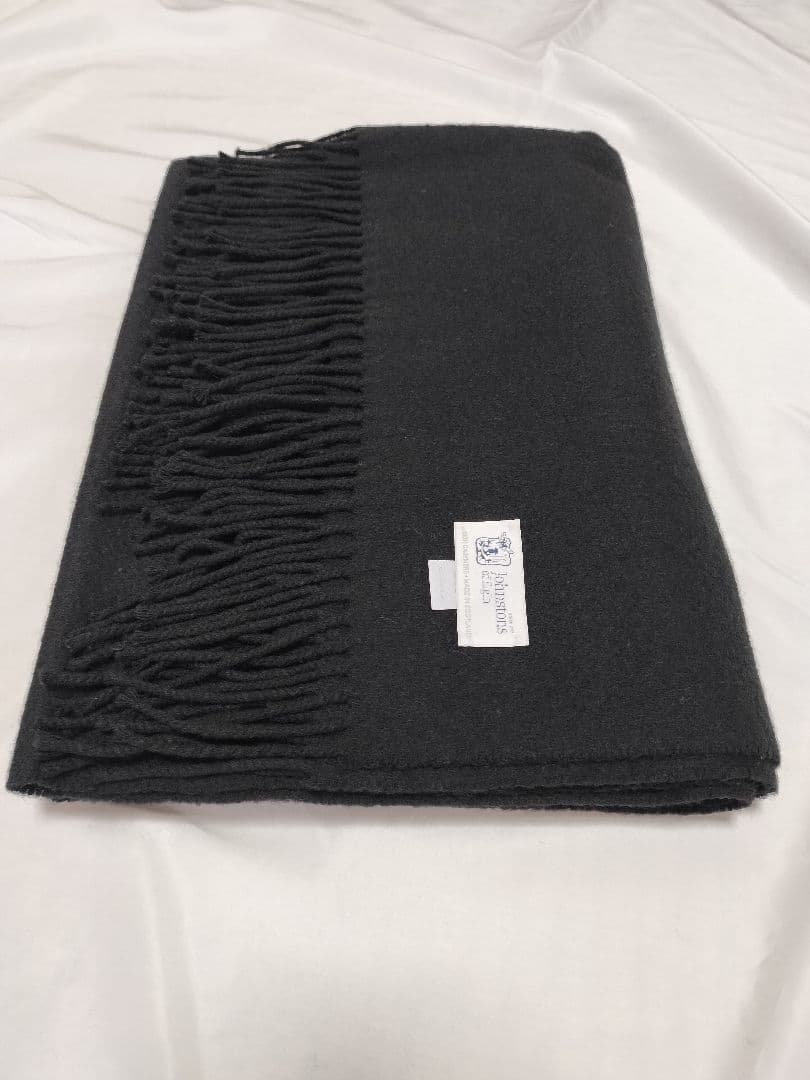 ジョンストンズ　大判カシミヤ100ストール　　　　 ブラック