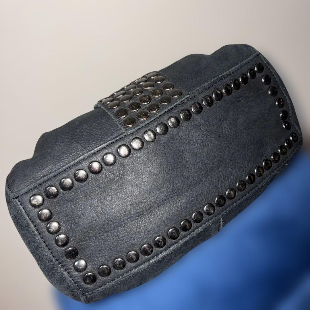 And A ✖️TRES スタッズデザインショルダーバッグ ／ハンドバッグブラック