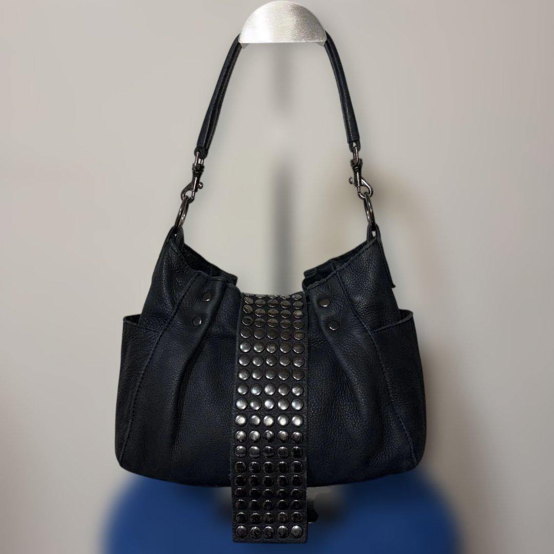 And A ✖️TRES スタッズデザインショルダーバッグ ／ハンドバッグブラック