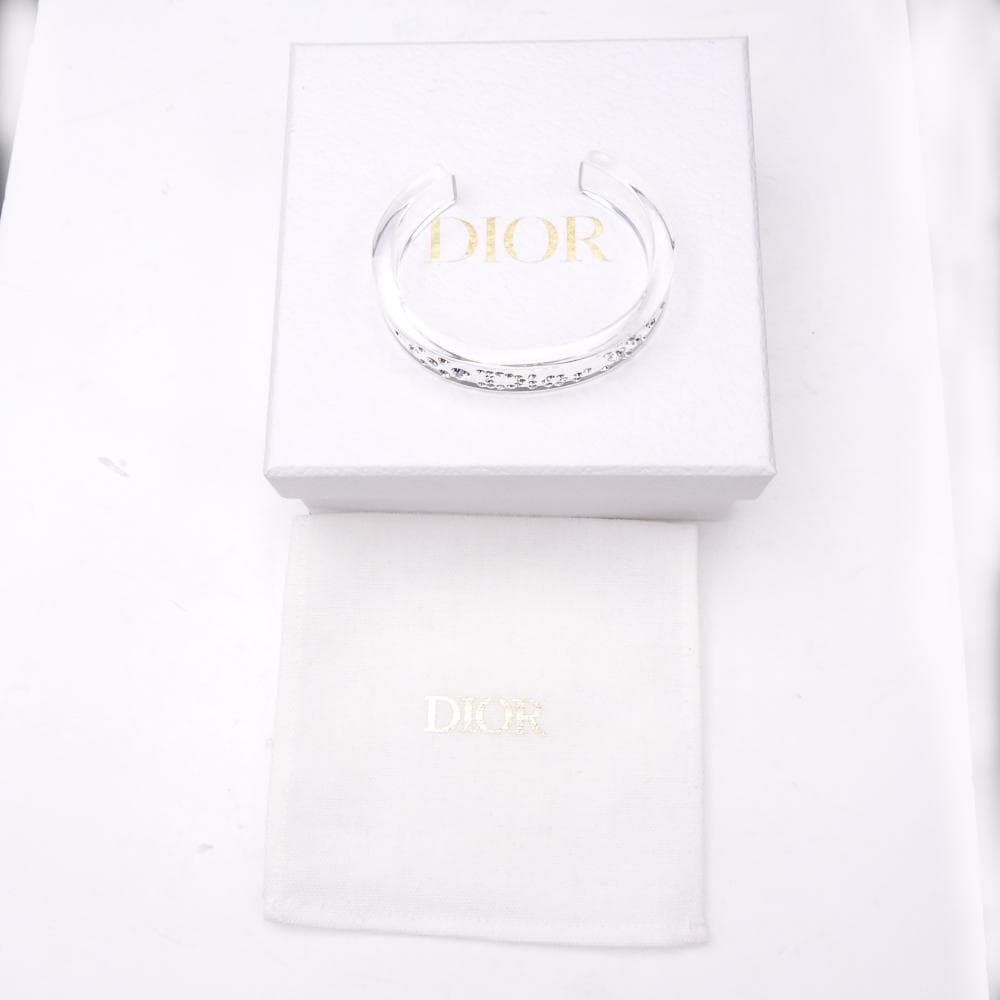 クリスチャンディオール ラインストーン バングルロゴ プラスチック クリアカラー