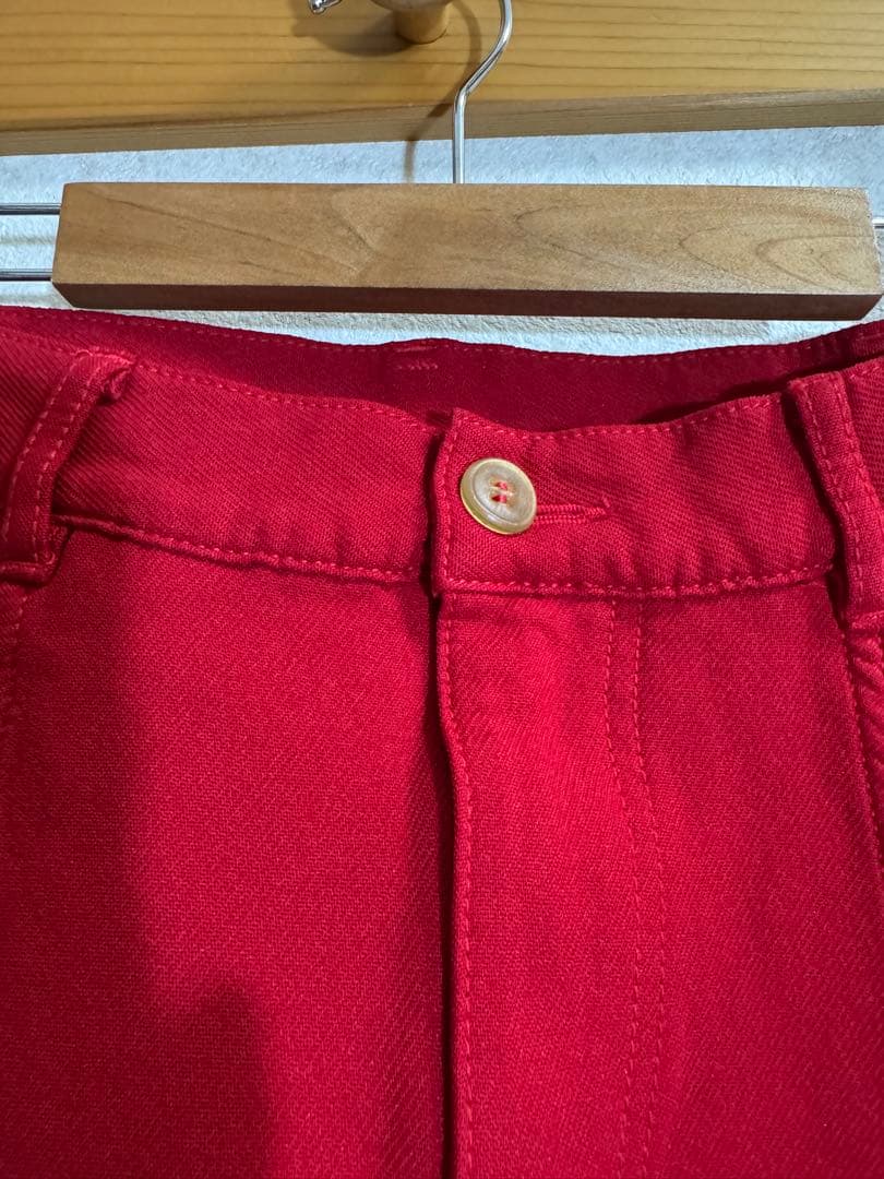 コムデギャルソンオムプリュス　赤 サルエルパンツ フロントボタン　Sサイズ
