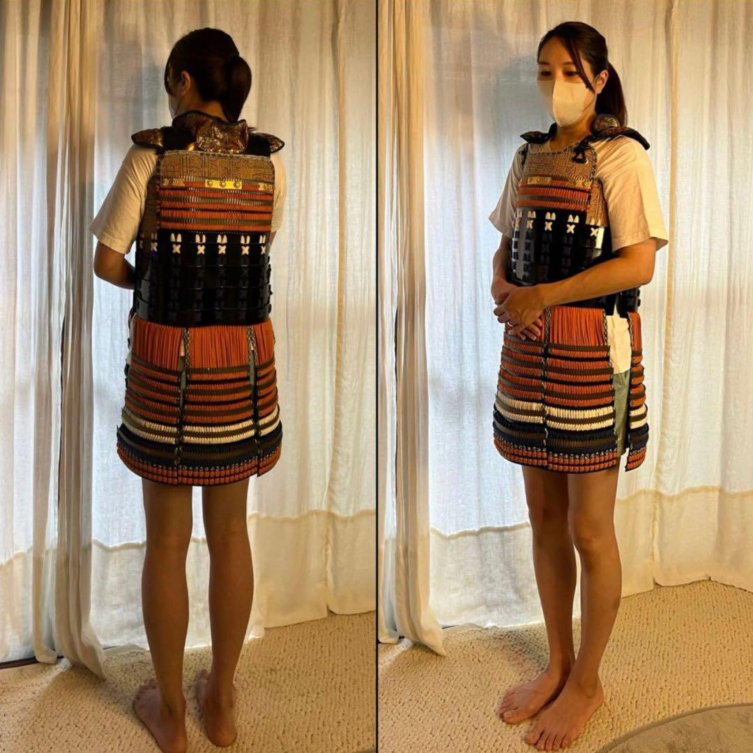 【美品•未着用】丸武工房製【現代 甲冑 等身大】鉄地黒胴当世具足 鎧 一式