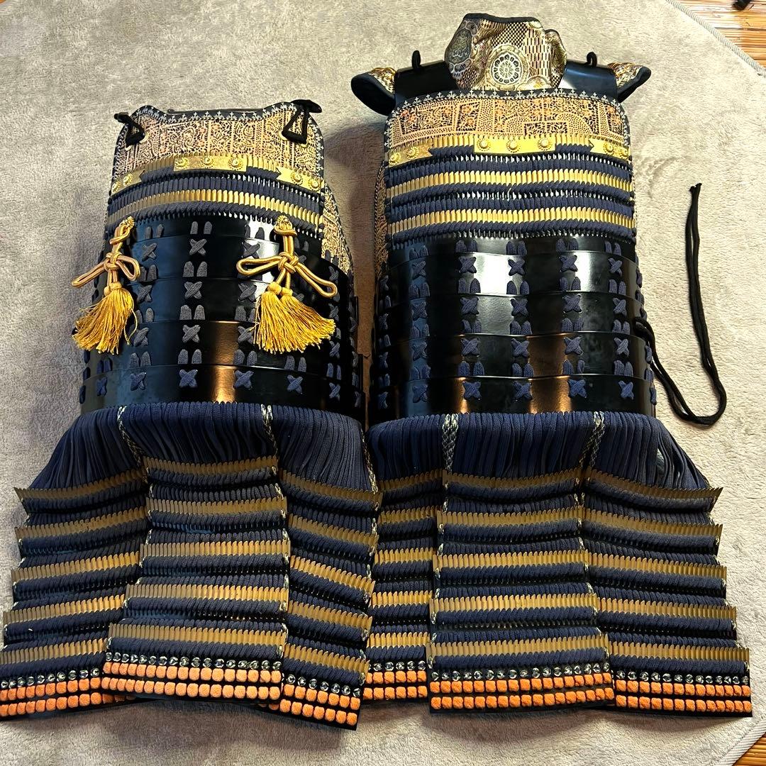 【美品•未着用】丸武工房製【現代 甲冑 等身大】鉄地黒胴当世具足 鎧 一式