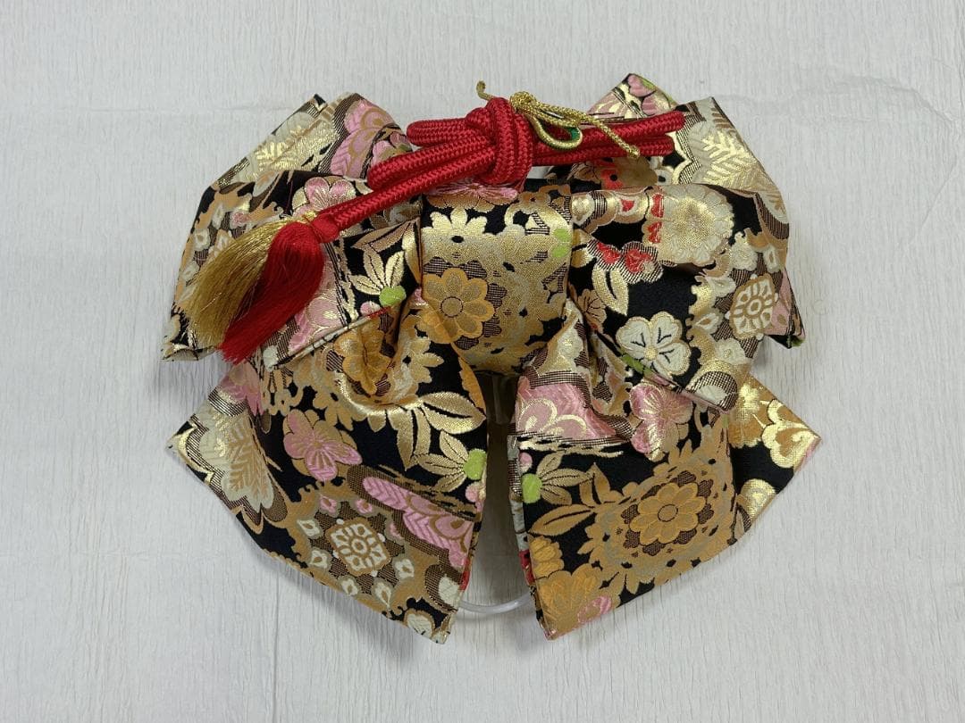 七五三セット　祝帯ペアセット　黒・金　Lサイズ（中～大）　草履21cm　箱入り