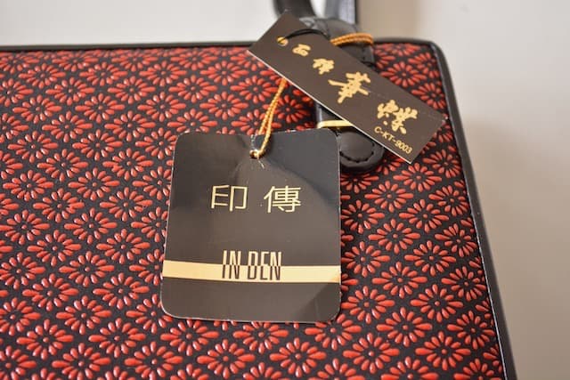 未使用 印傳 ハンドバッグ 印伝 鹿革 INDEN