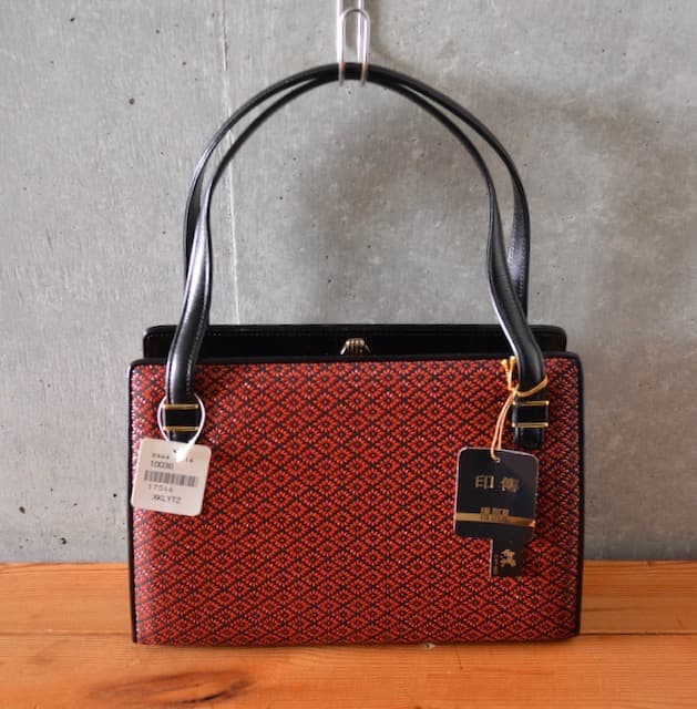 未使用 印傳 ハンドバッグ 印伝 鹿革 INDEN