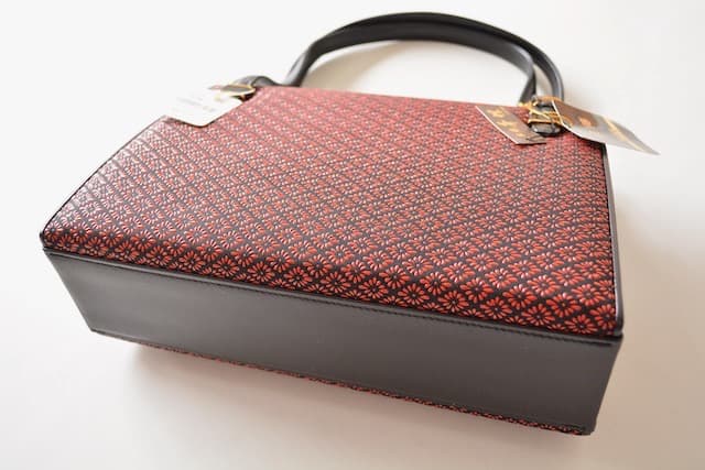 未使用 印傳 ハンドバッグ 印伝 鹿革 INDEN