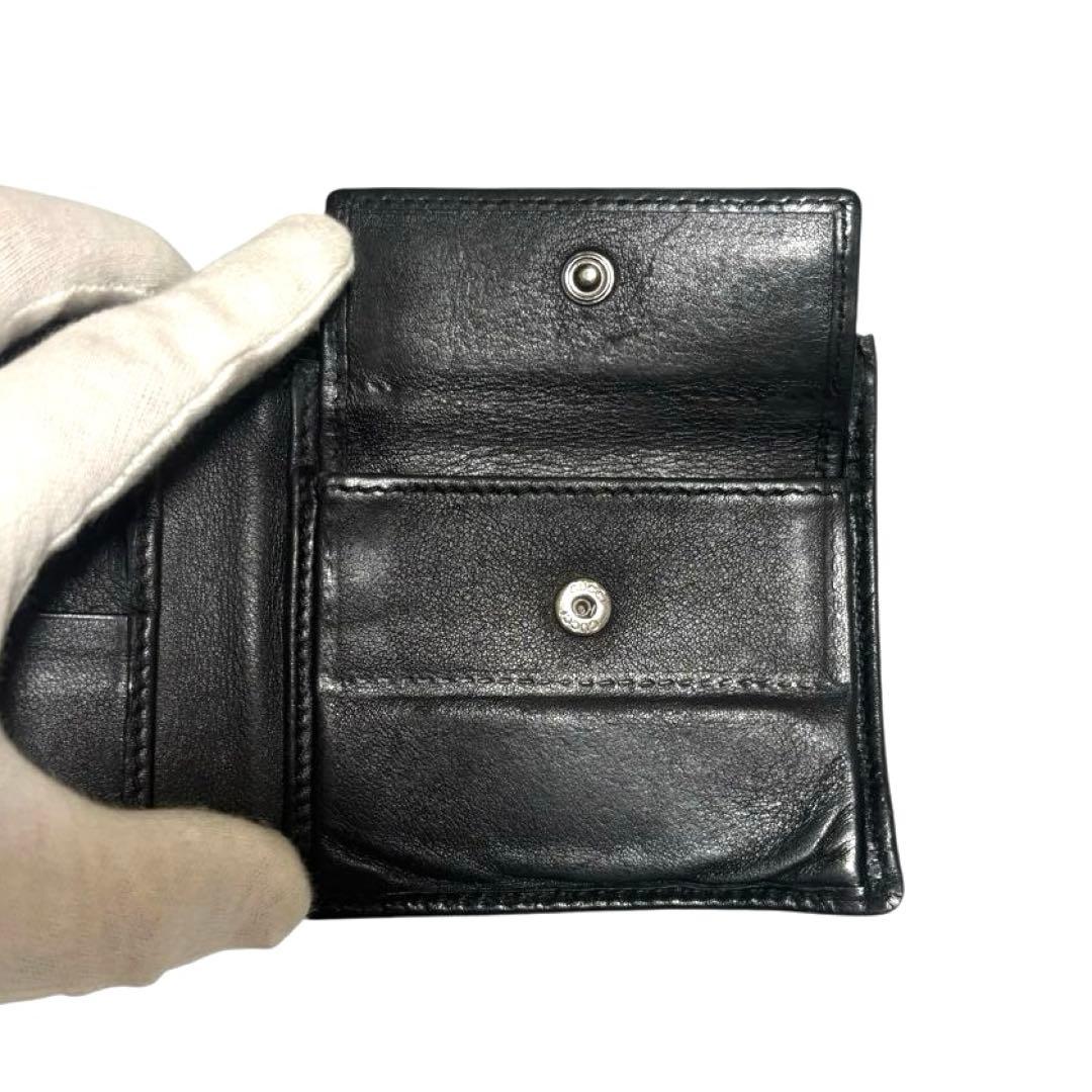 グッチ　長財布　シマレザー　ブラック　GG柄　インターロッキング　ロゴプレート