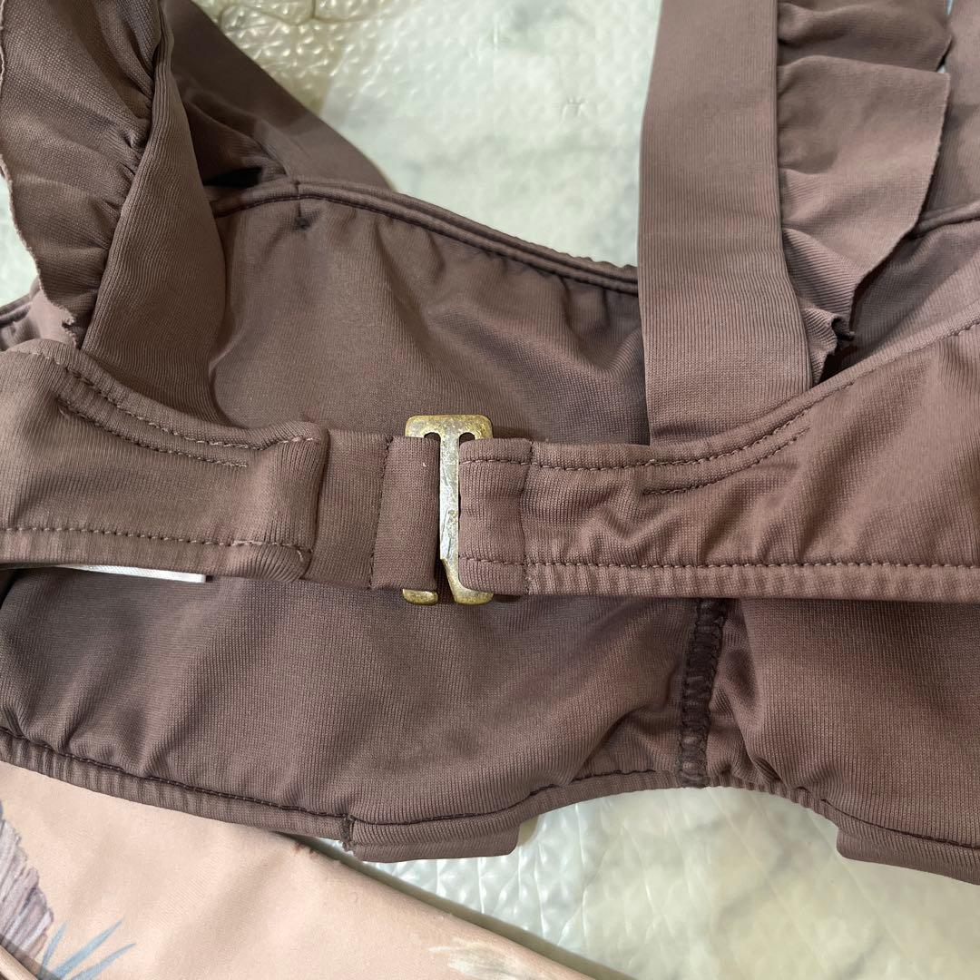 フリル付き花柄セパレート水着