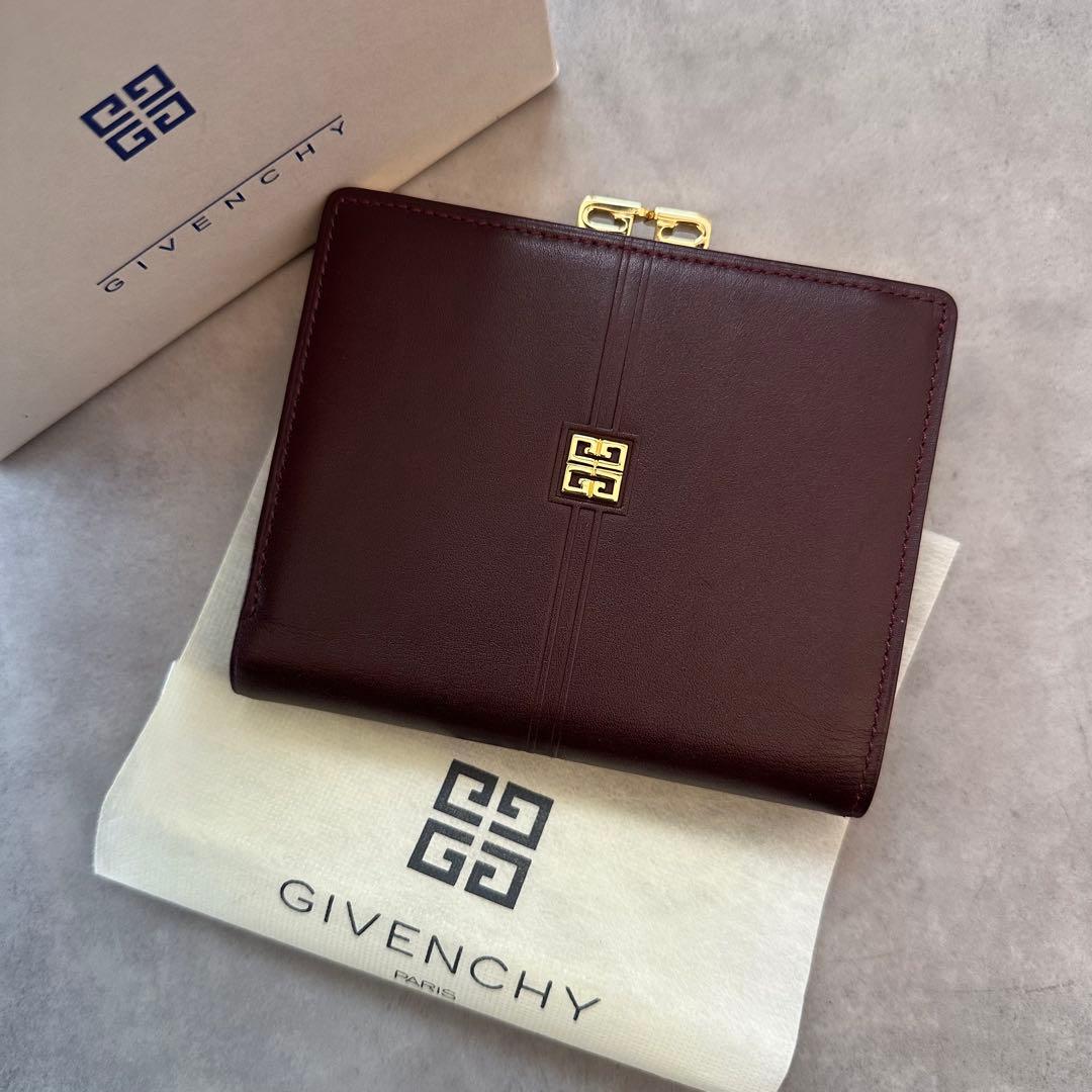 GIVENCHY 4Gロゴモチーフ がま口 二つ折り財布 コンパクトウォレット①