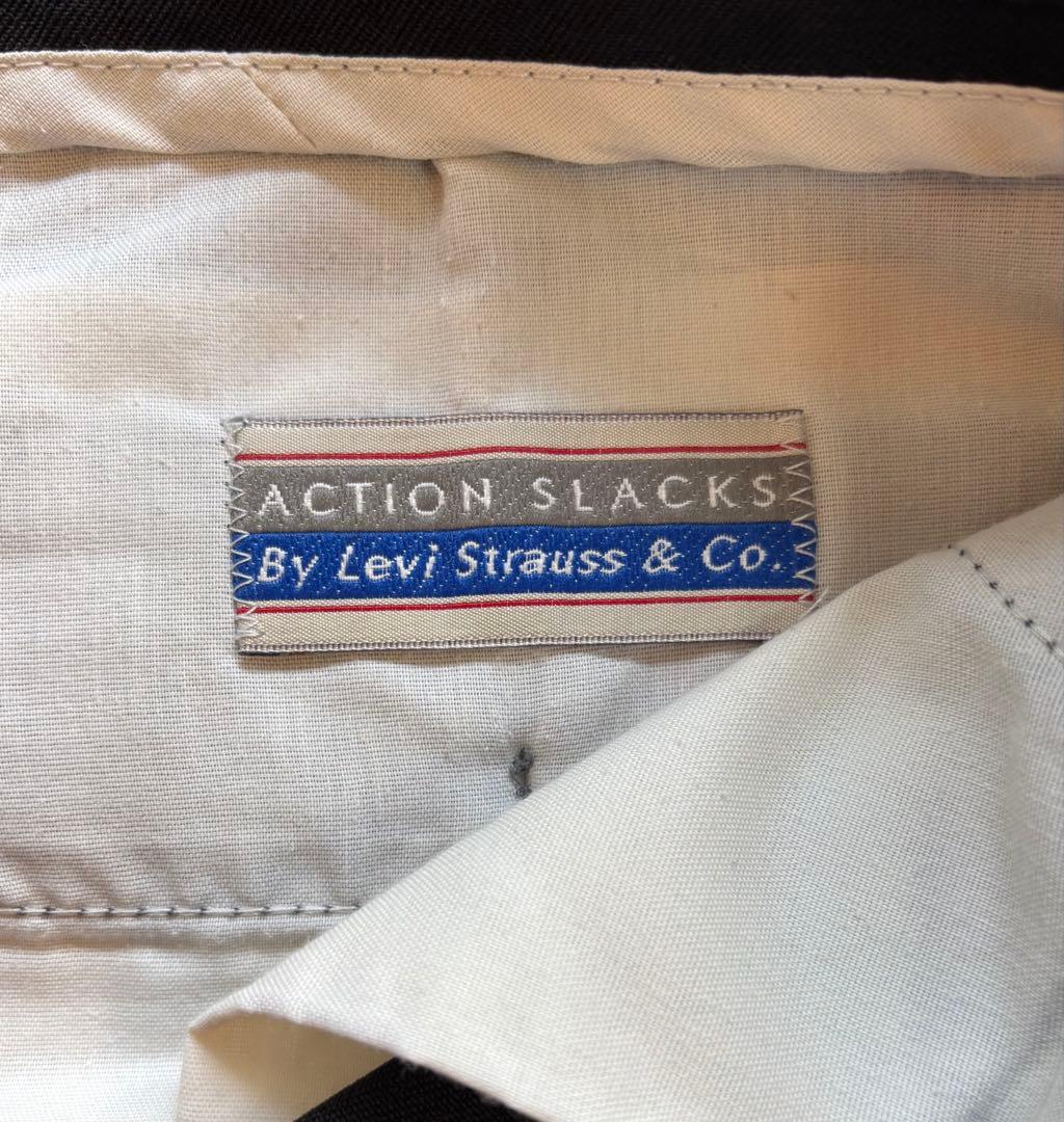 Levi'sアクションスラックス ブラックmade in USA 34×29