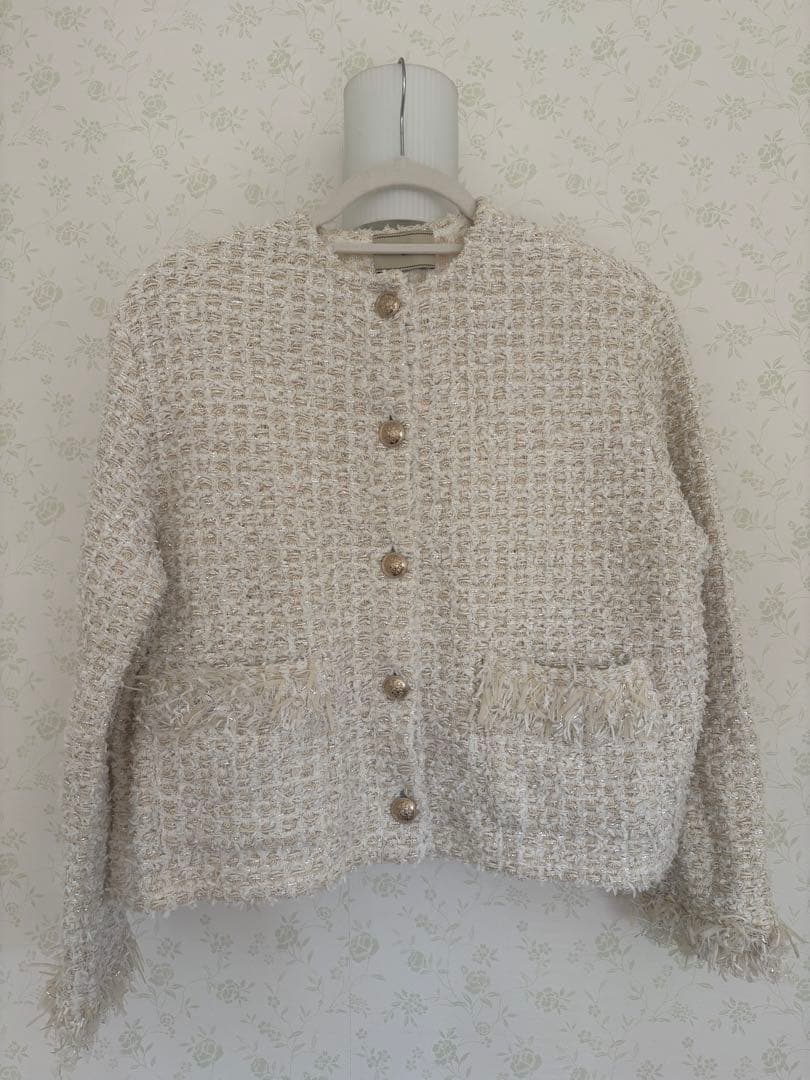 UNITED ARROWS ノーカラージャケット ホワイト