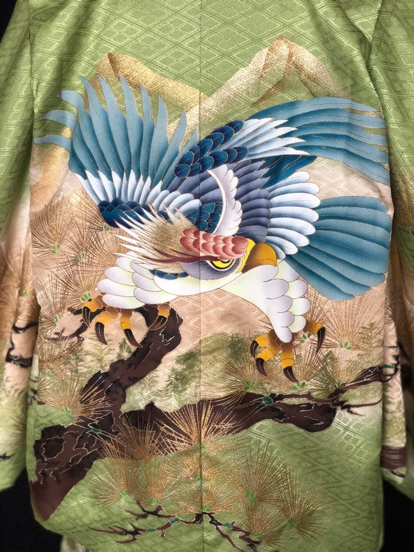 七五三 5歳　男の子　抹茶色　羽織　着物　袴　セット 753 5才　五歳　男児