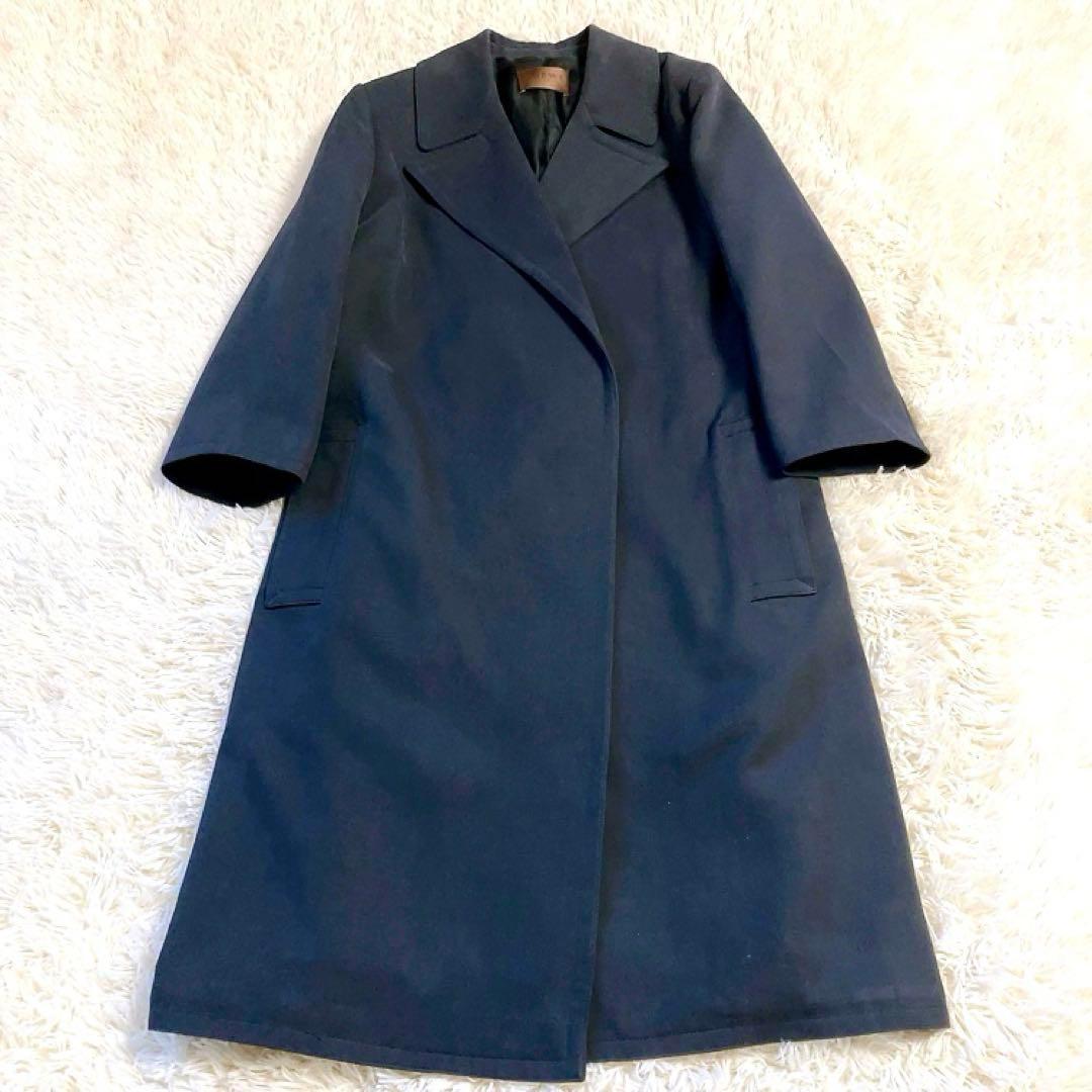 【マキシ丈】LOEWE チェスターコート　ネイビー　40　テーラードコート