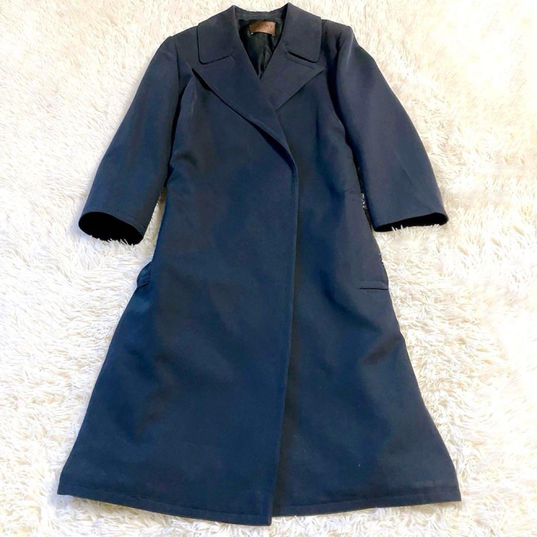【マキシ丈】LOEWE チェスターコート　ネイビー　40　テーラードコート