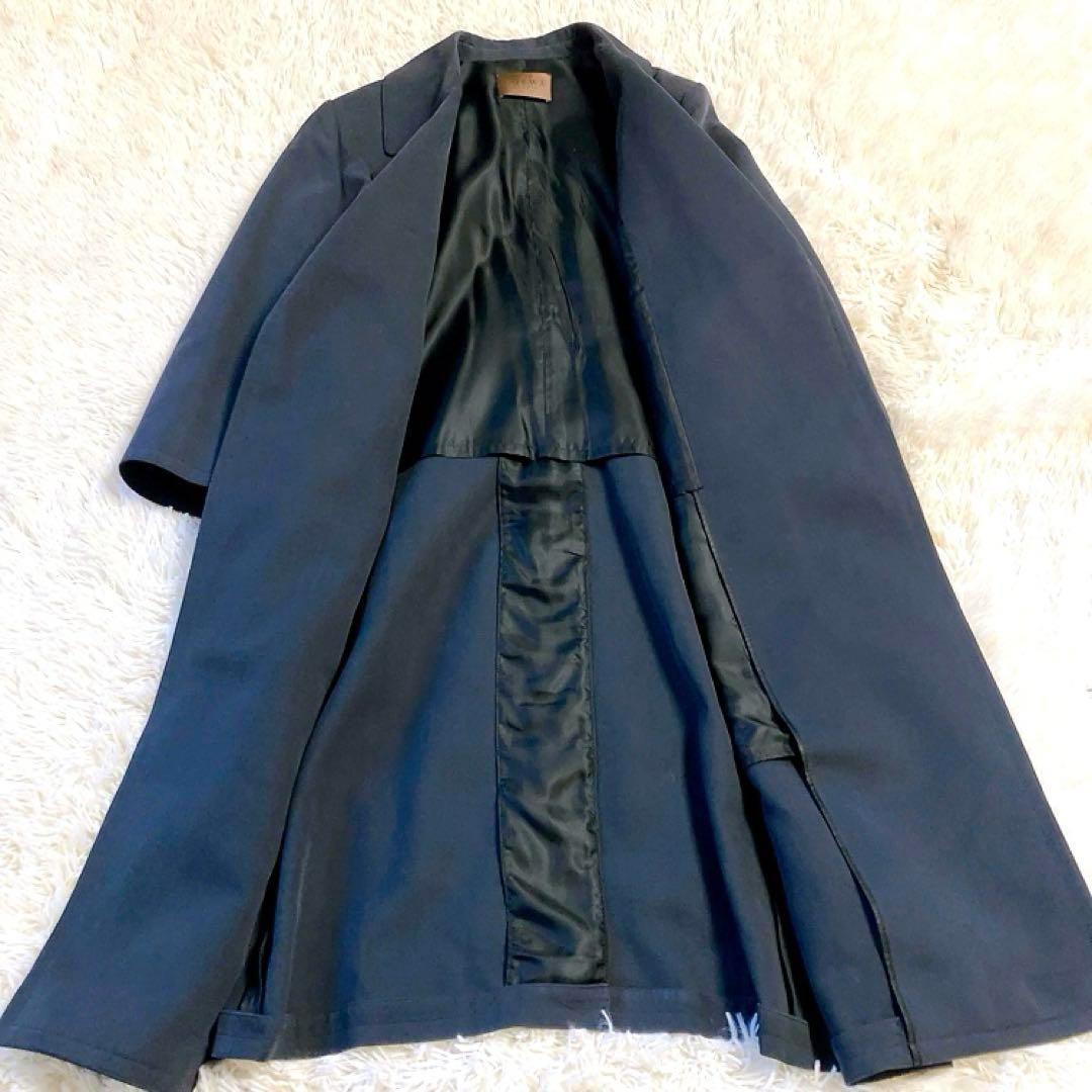 【マキシ丈】LOEWE チェスターコート　ネイビー　40　テーラードコート