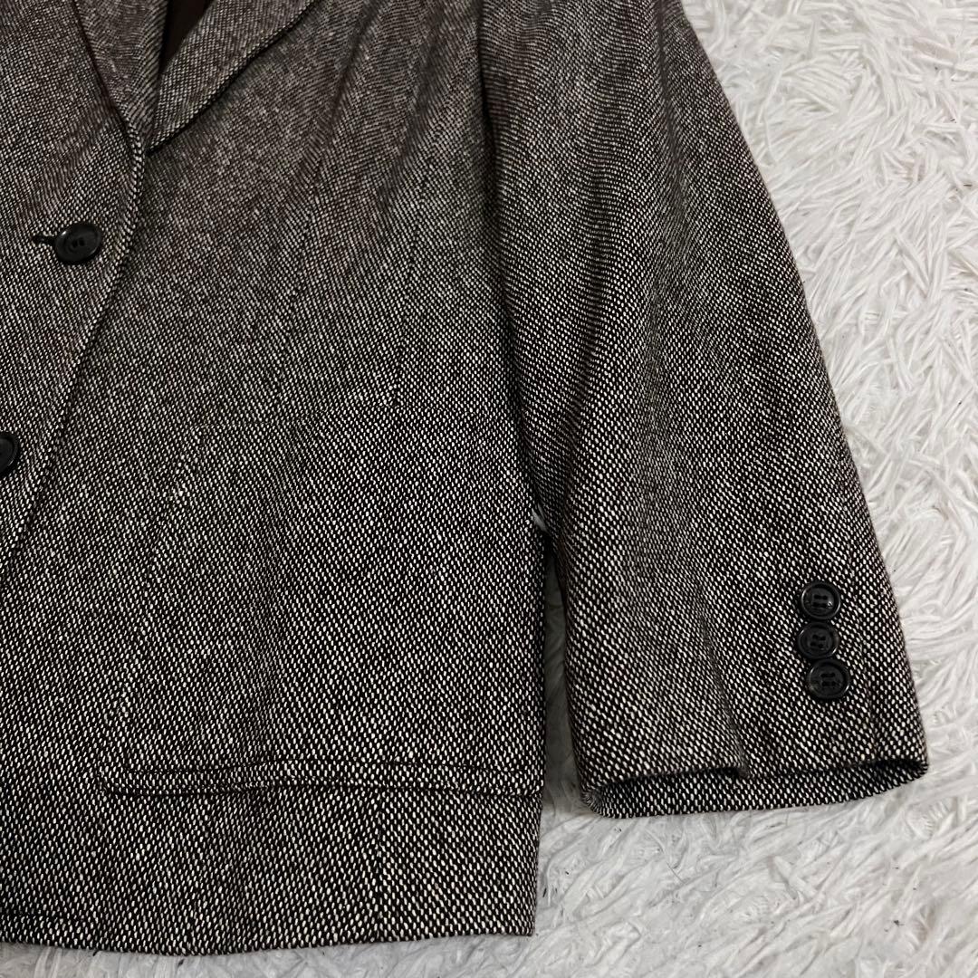 極美品✨大きいサイズ バーバリーロンドン ジャケット ツイード シルク 42 茶