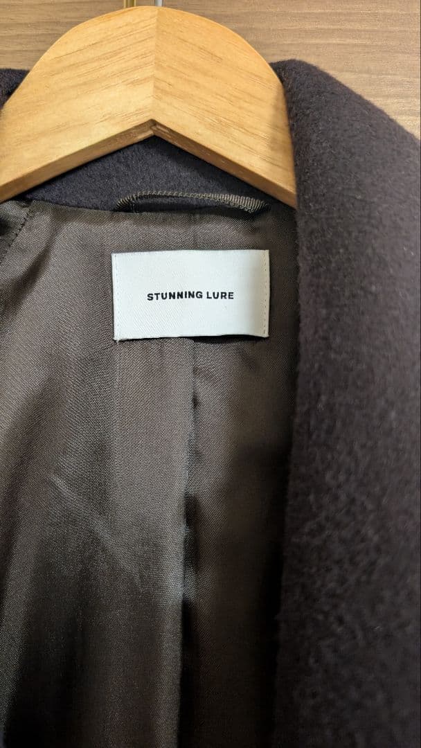 STUNNING LURE rスプリットラグランロングコート(ダークブラウン)
