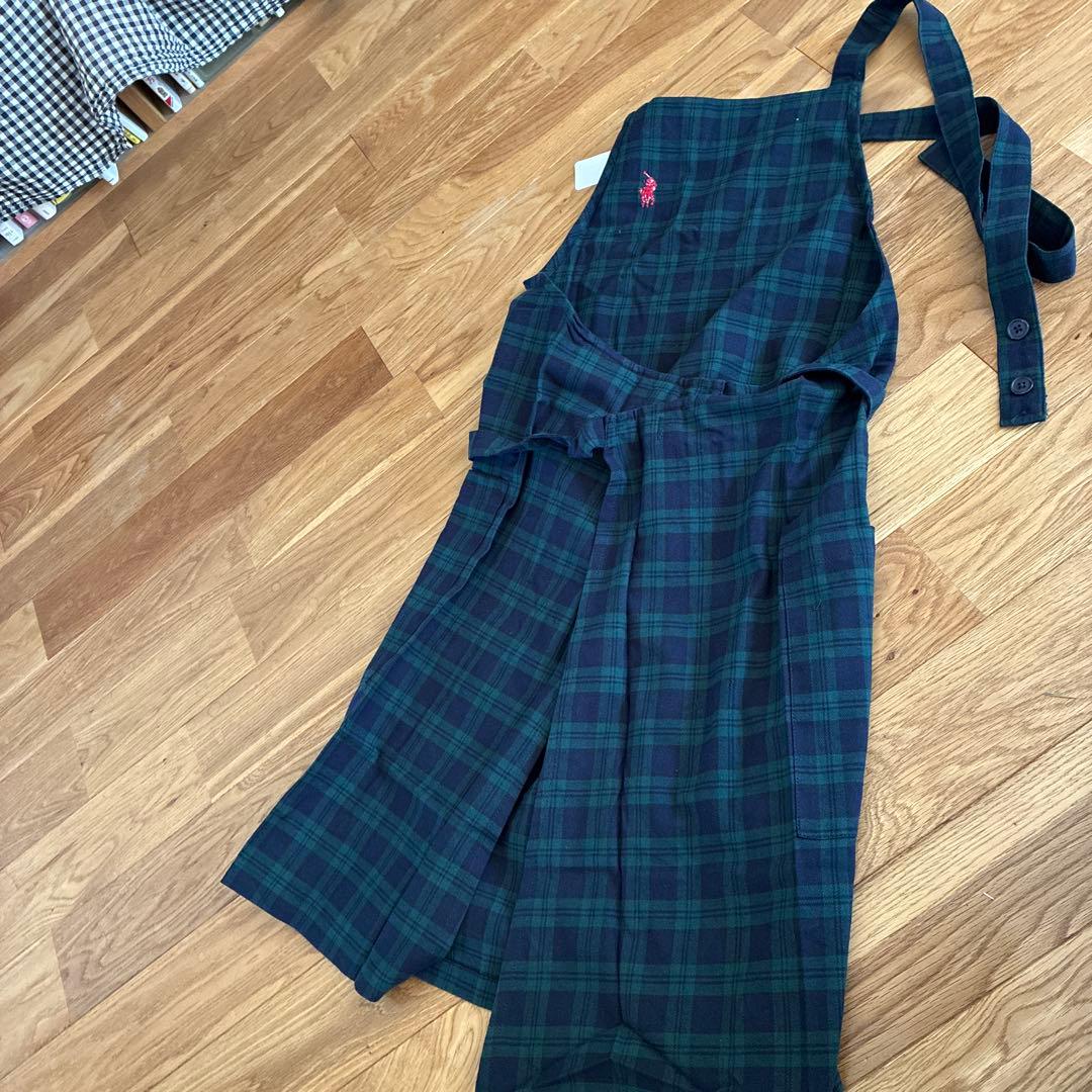 未使用タグ付き　ラルフローレン　ブラックウォッチエプロン　綿100%