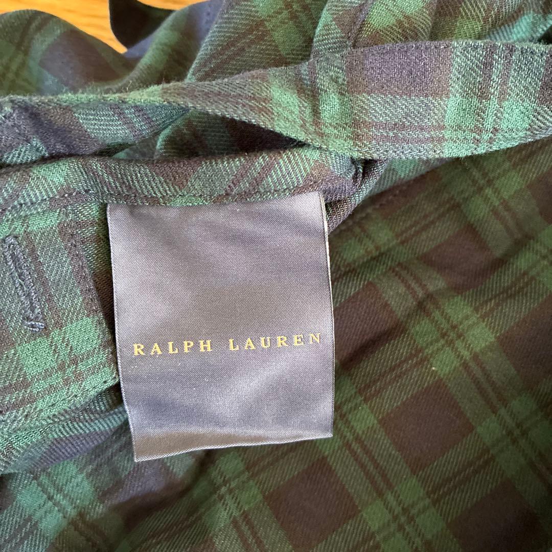 未使用タグ付き　ラルフローレン　ブラックウォッチエプロン　綿100%